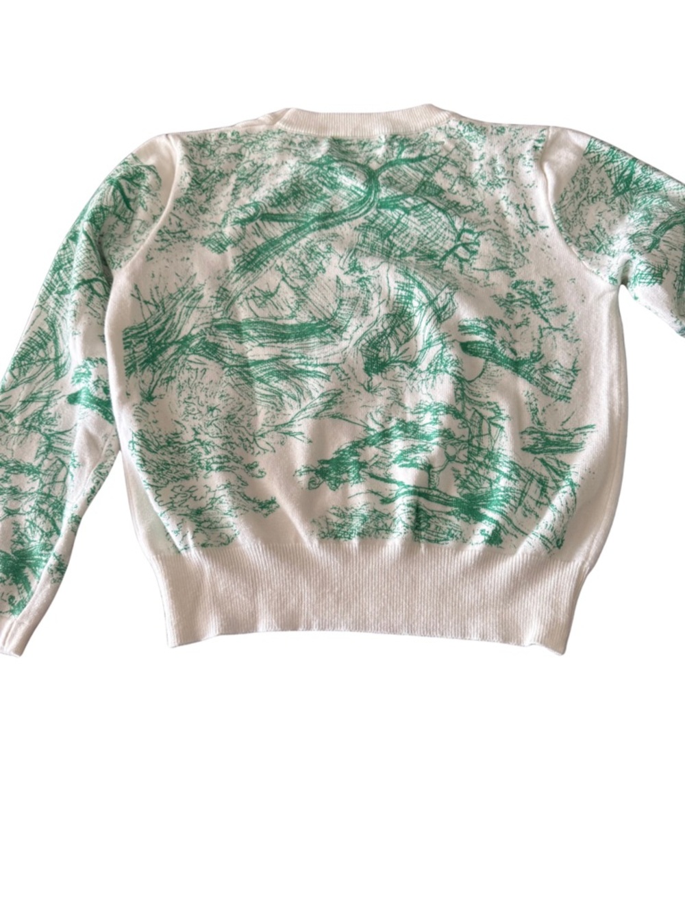 Dior Green and White Toile Crewneck Sweater - Picture 2 of 6